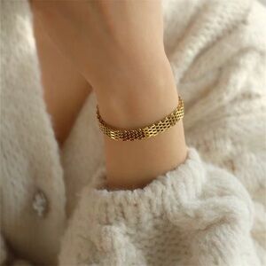 18K Gold Plated Mesh Chain Bracelet